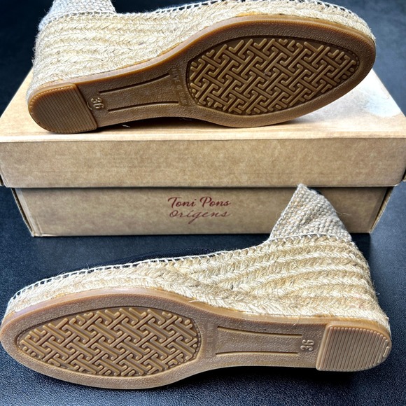 Vegan Wedge Espadrilles Toni Pons Calonge 36 Size 6 Black Hand Stitched NEW - Picture 5 of 7